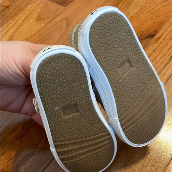 Baby Girls Gold Shoes Cupcakes and Cashmere Girly Preppy Baby Shoes - Picture 5 of 6